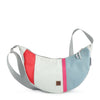 white tarpaulin, light blue, pink