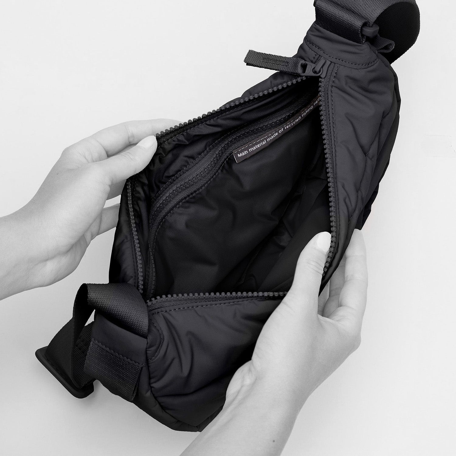 Wavy Puffer Moon Bag