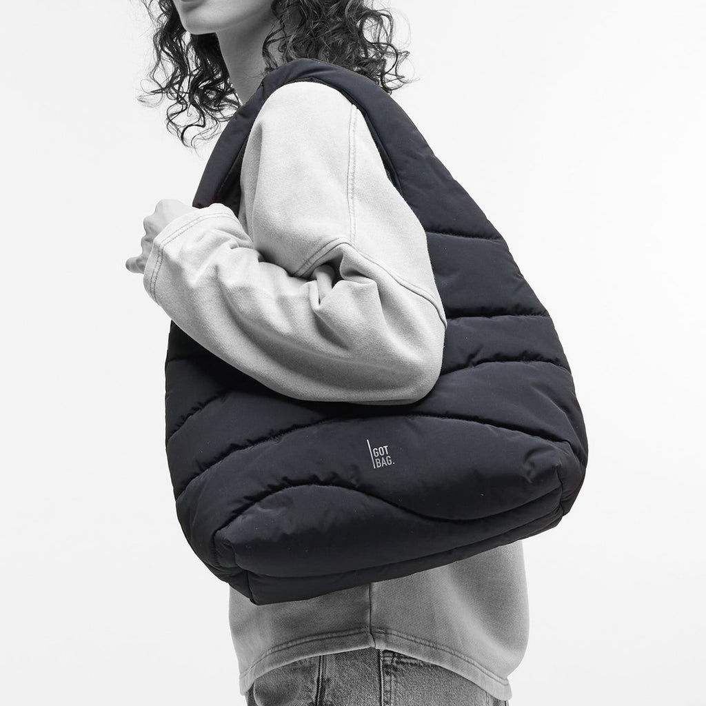 Wavy Puffer Shoulder Bag