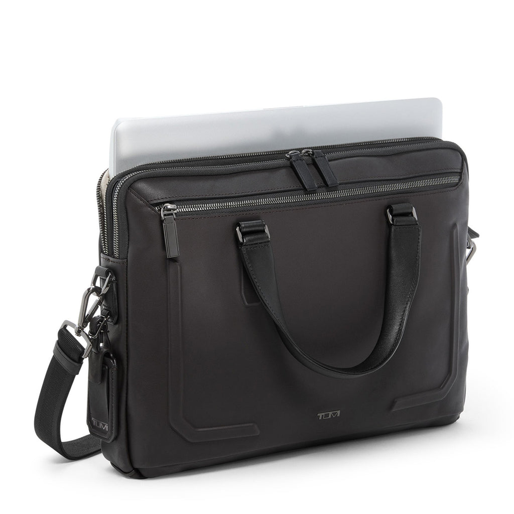 Tumi Harrison Leather Sycamore Slim Brief
