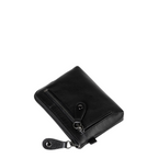 Lieblingstasche Physalis black leather wallet with external zippered pocket and snap button closure