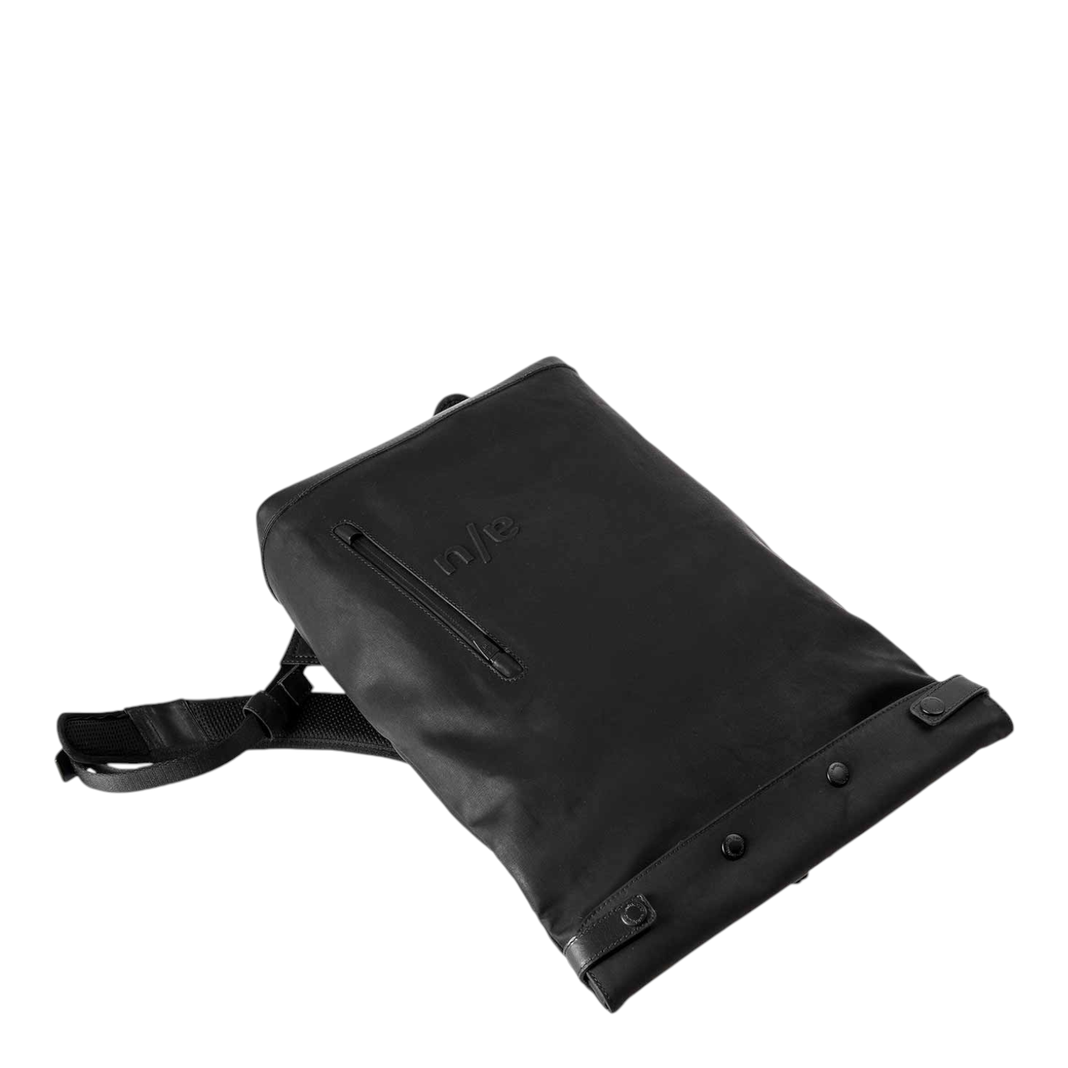 Lieblingstasche Wakayama black rolltop backpack with rear zipper access and laptop compartment