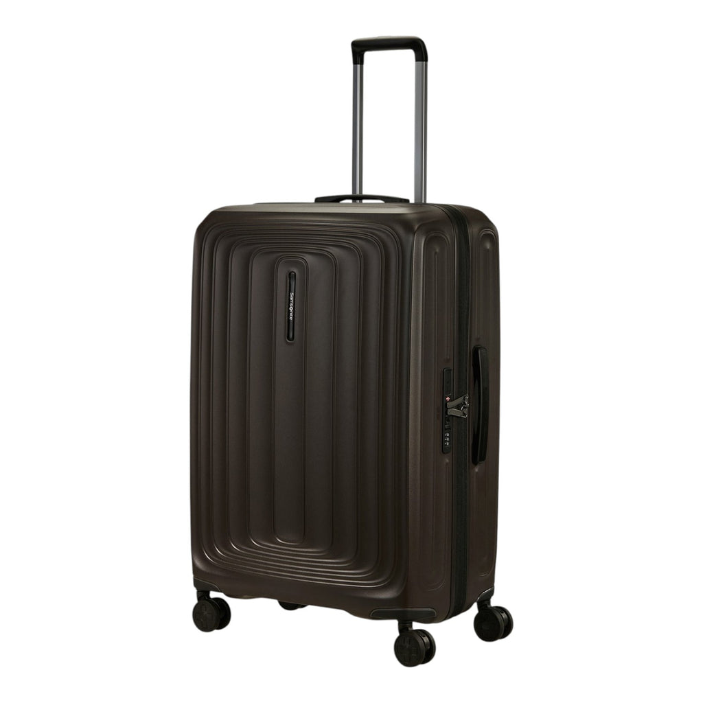 Lieblingstasche 2WANDER dark brown expandable spinner suitcase with four wheels and telescopic handle