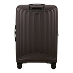 Lieblingstasche 2WANDER dark brown expandable spinner suitcase with a hard shell and four wheels