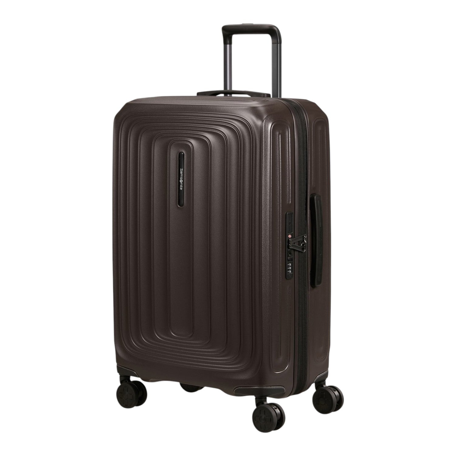 Lieblingstasche 2WANDER Spinner 69/25 expandable brown hard-shell suitcase with four wheels and TSA lock
