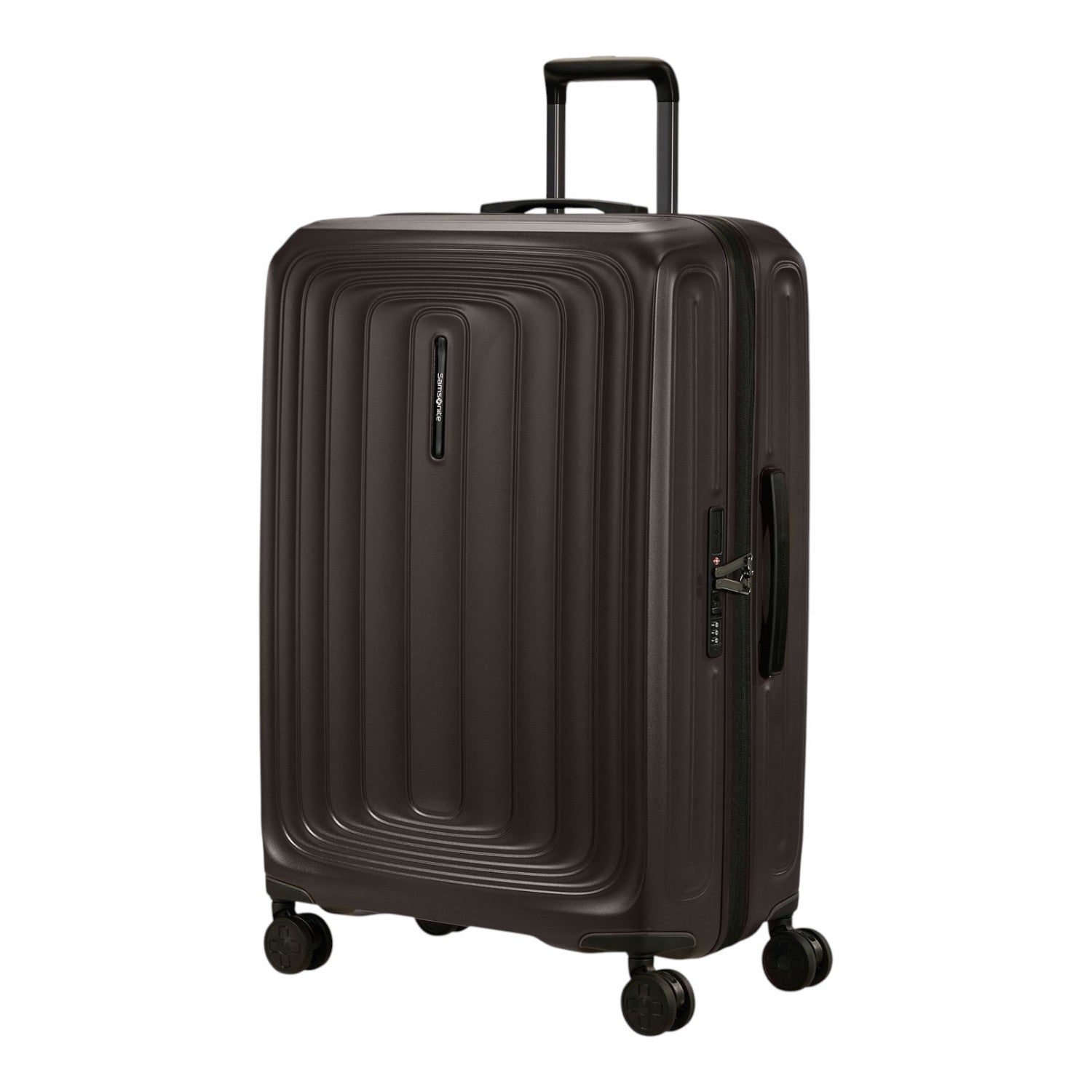Lieblingstasche 2WANDER Spinner 75/28 expandable hard-shell suitcase in dark brown with four wheels and TSA lock