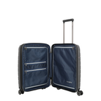 Lieblingstasche Air Base Trolley 4W S exp open showing navy blue interior lining with zippered compartments