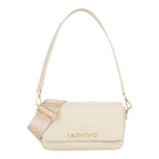 Lieblingstasche Aury Re flap bag in cream leather with gold hardware and branded strap.