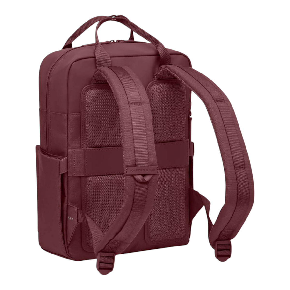 Lieblingstasche Bergen Pro backpack in burgundy with padded shoulder straps and mesh back panel