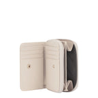 Lieblingstasche Bergen Pro Wallet Small in beige with card slots, snap button closure, and zippered coin compartment.