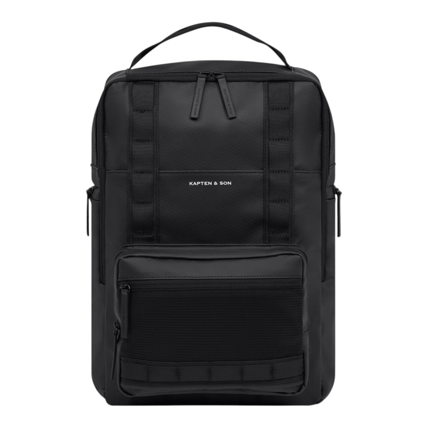 Lieblingstasche Bergen Ultra black minimalist backpack with front mesh pocket and top handle
