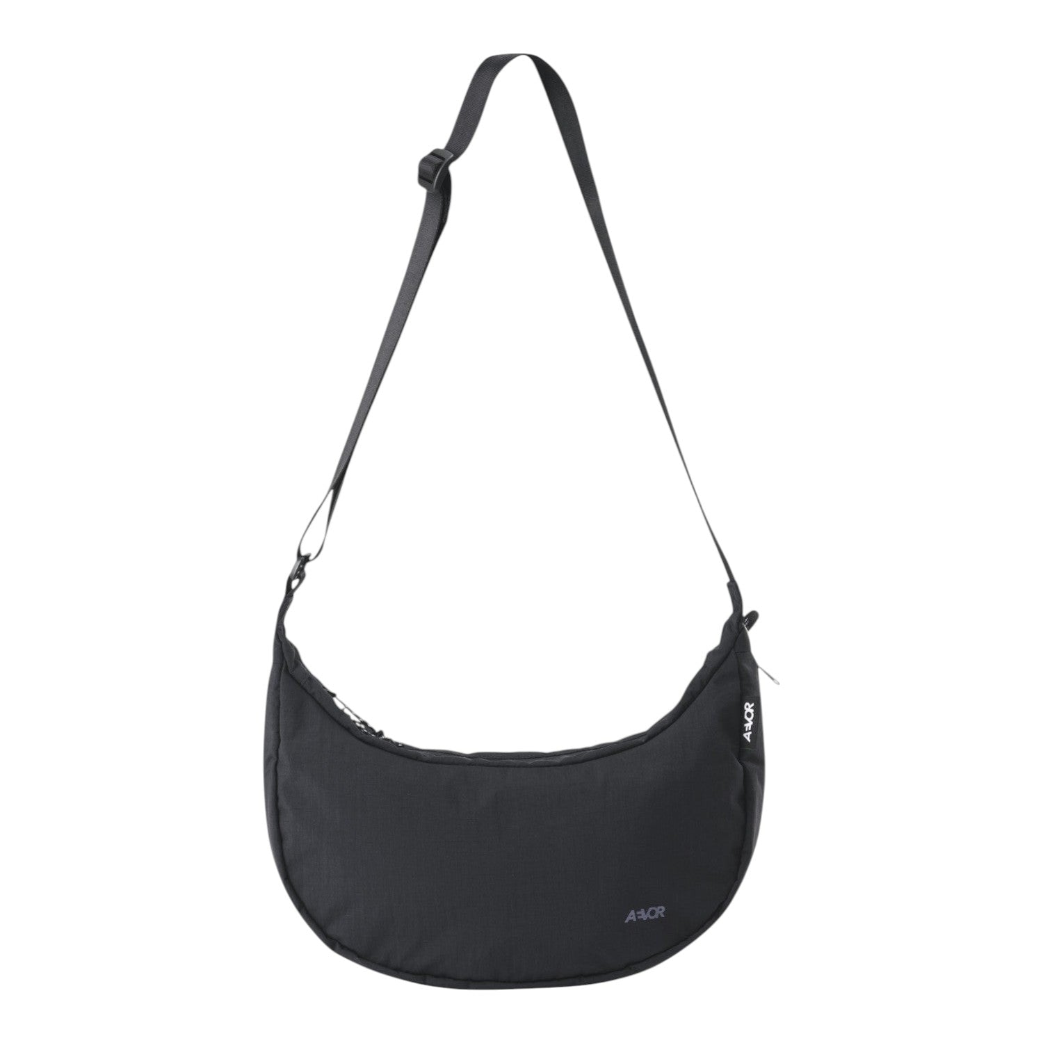 Lieblingstasche black crescent-shaped sling bag with an adjustable shoulder strap and minimalist design