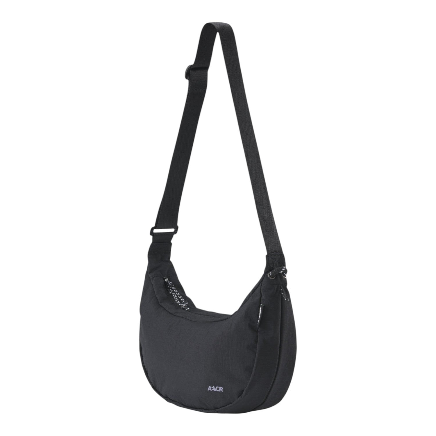 Lieblingstasche black crescent-shaped sling bag with adjustable strap and zipper closure