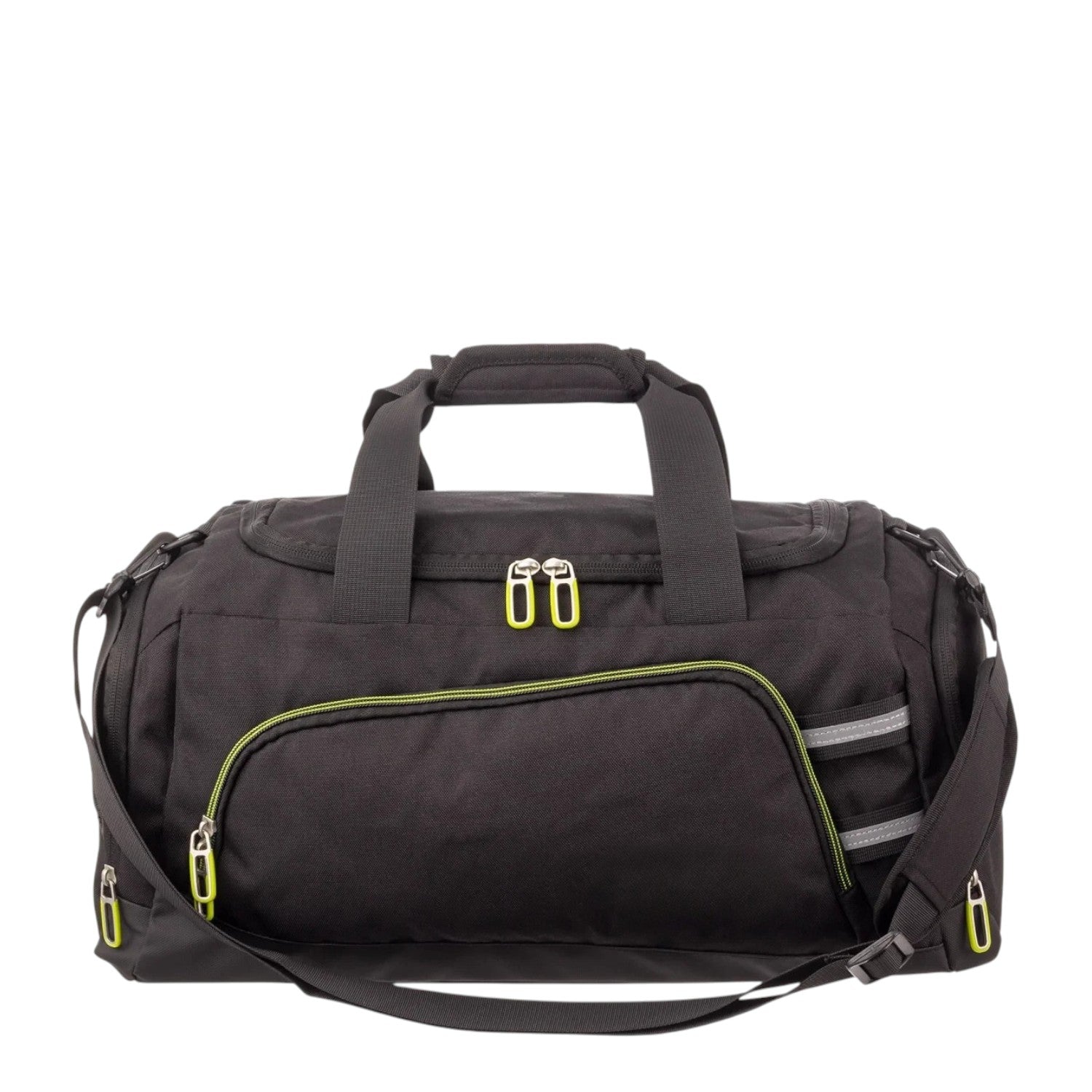 Lieblingstasche Lightstyler Duffle L black sports bag with neon green zipper pulls and reflective detailing