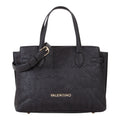 Lieblingstasche black embossed logo tote bag with gold hardware and top handles.
