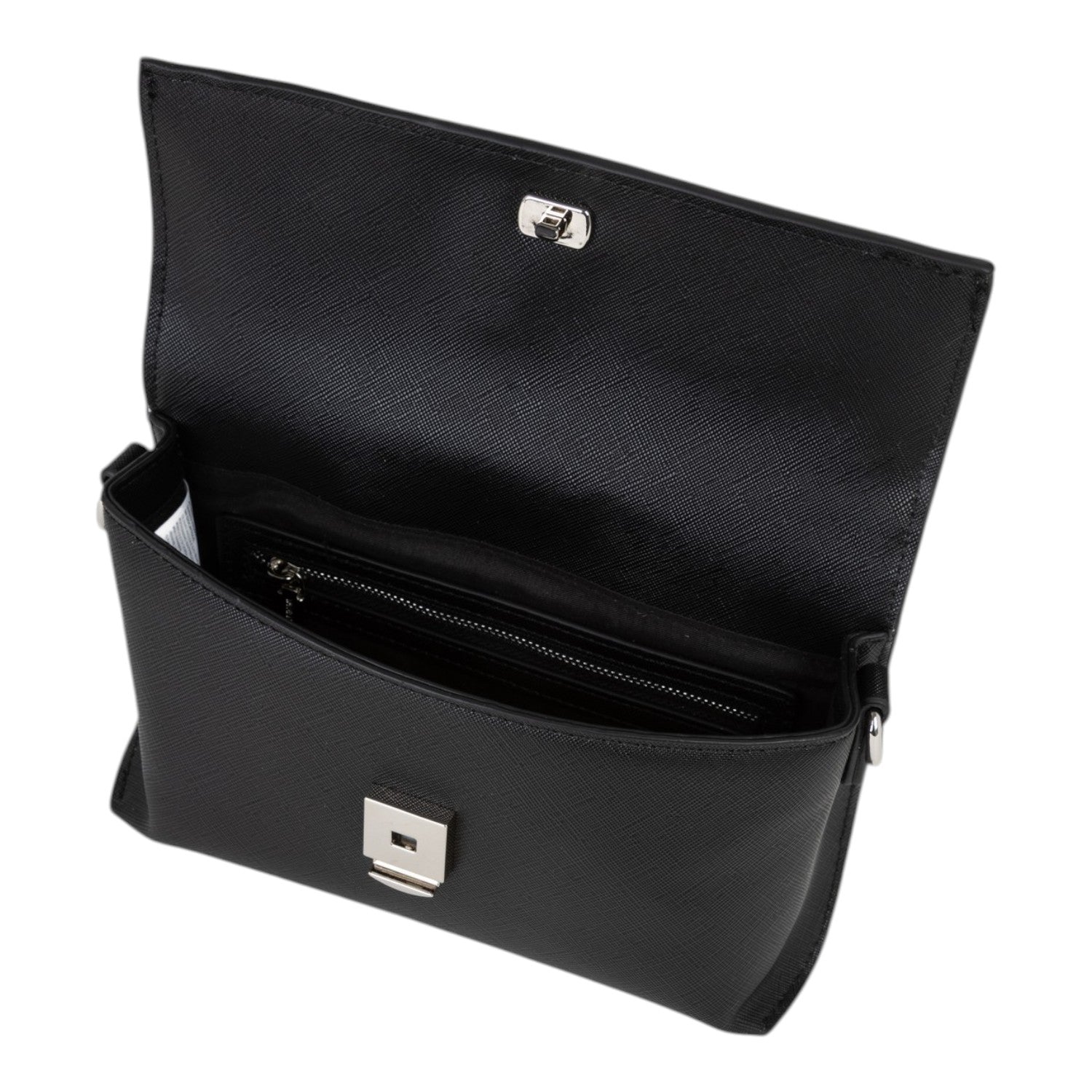 Lieblingstasche Pochette Pandia Re black textured leather clutch with silver hardware and zip pocket