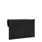 Lieblingstasche Pochette Luxe black leather clutch with a fold-over flap closure.