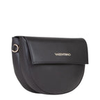 Lieblingstasche black leather flap bag with gold hardware and embossed logo.