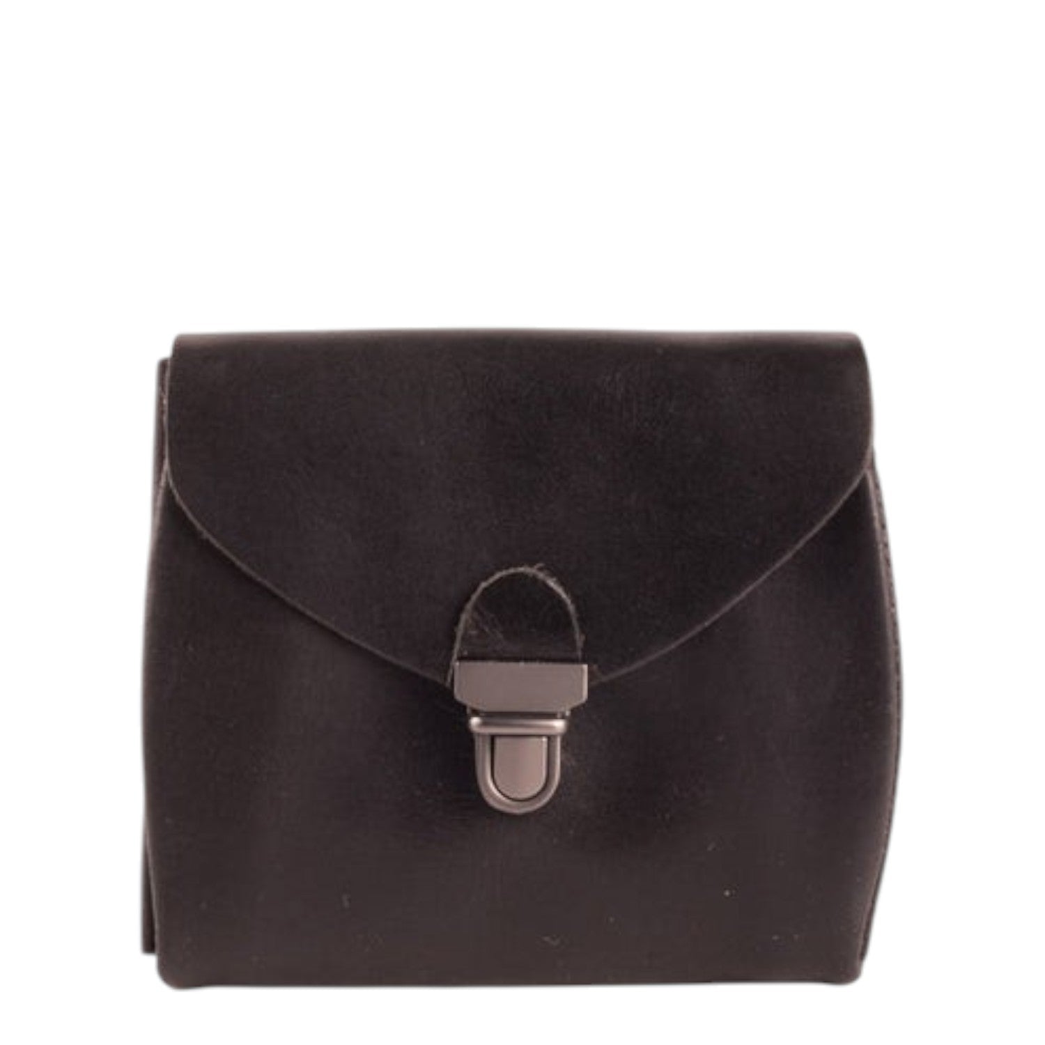 Lieblingstasche Fold Wallet S, a small black leather wallet with a turn-lock closure.