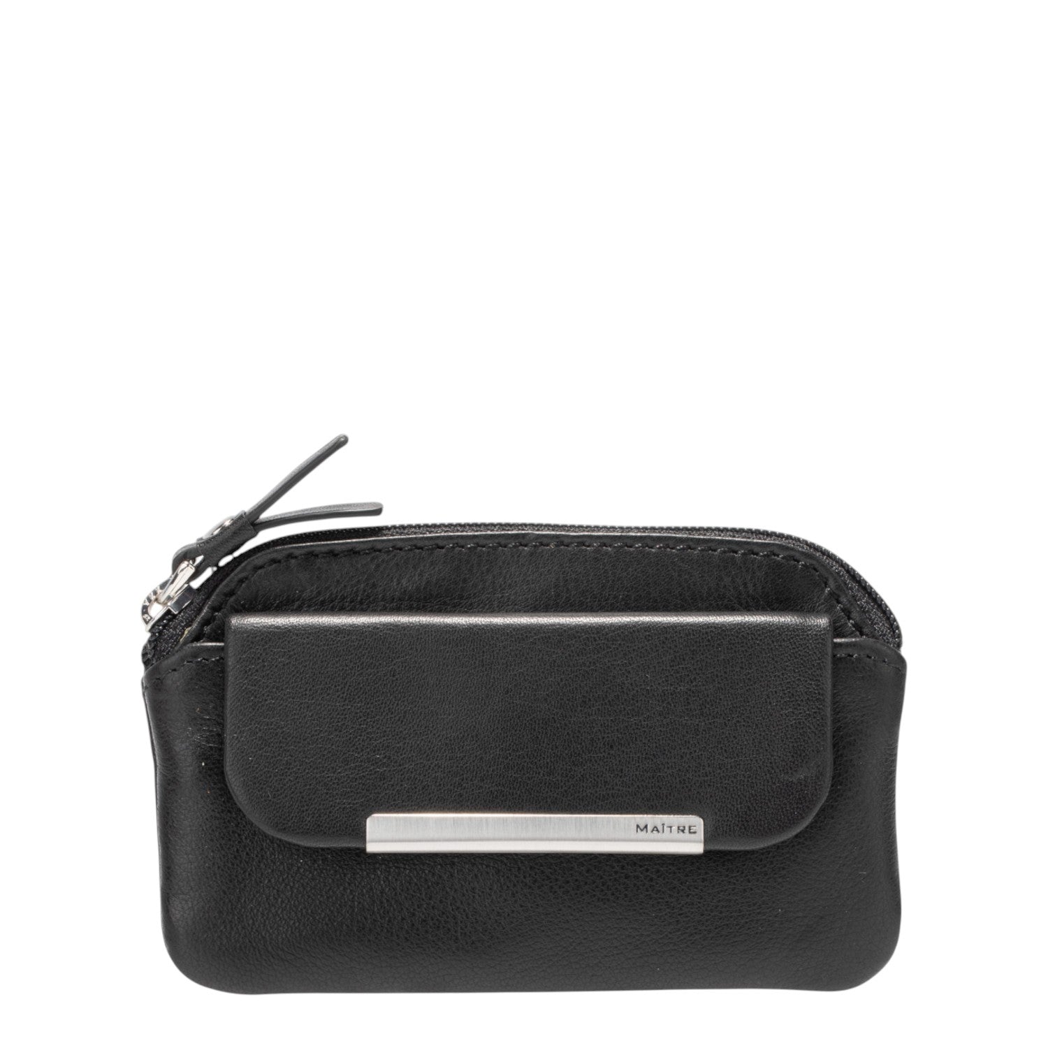 Lieblingstasche black leather Sigwulf keycase with zip closure and metal accent