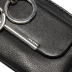 Lieblingstasche black leather keycase with silver hardware and a metal key fob.