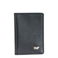 Lieblingstasche black leather RFID card holder with silver bull logo