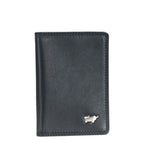 Lieblingstasche black leather RFID card holder with silver bull logo