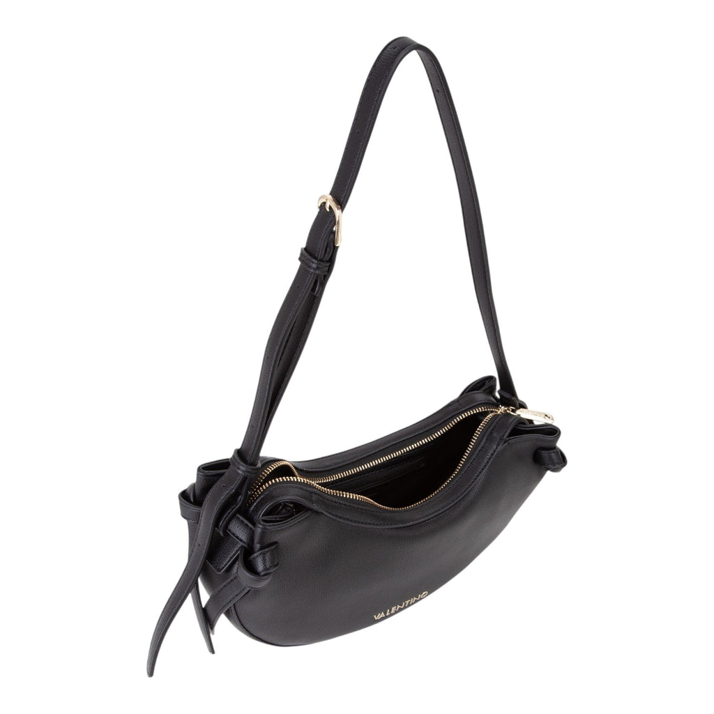 Lieblingstasche black leather shoulder bag with gold hardware and knot detail.