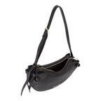 Lieblingstasche black leather shoulder bag with gold hardware and knot detail.