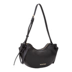 Lieblingstasche black leather crescent shoulder bag with gold hardware and tie details.