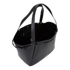 Lieblingstasche black pebbled leather tote bag with gold logo and interior zip pocket.