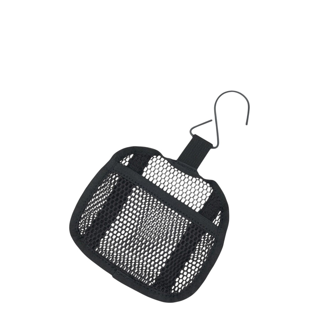 Lieblingstasche black mesh shower pouch with integrated hanging hook for travel organization