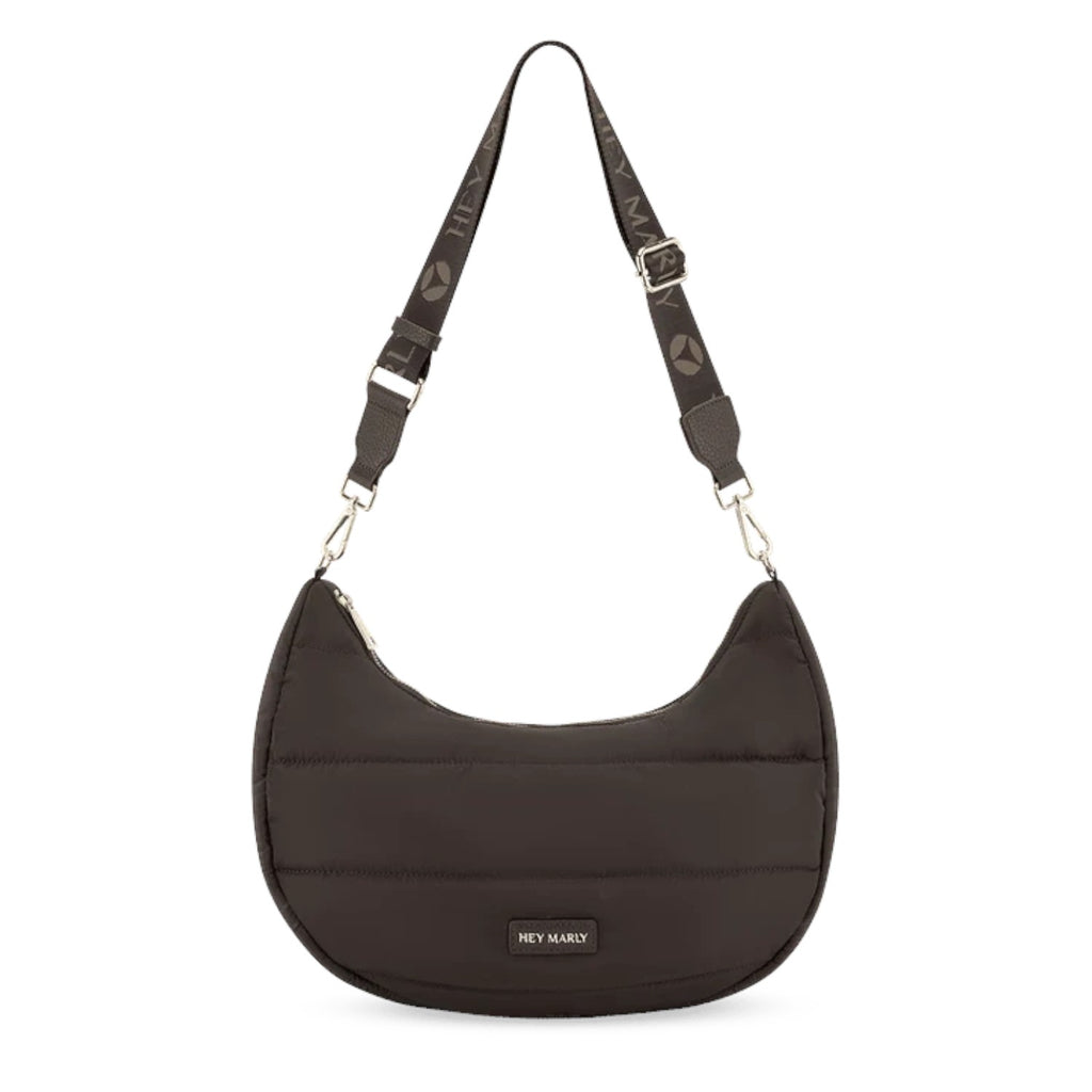 Lieblingstasche Lifetime Buddy M black quilted crescent shoulder bag with adjustable branded strap