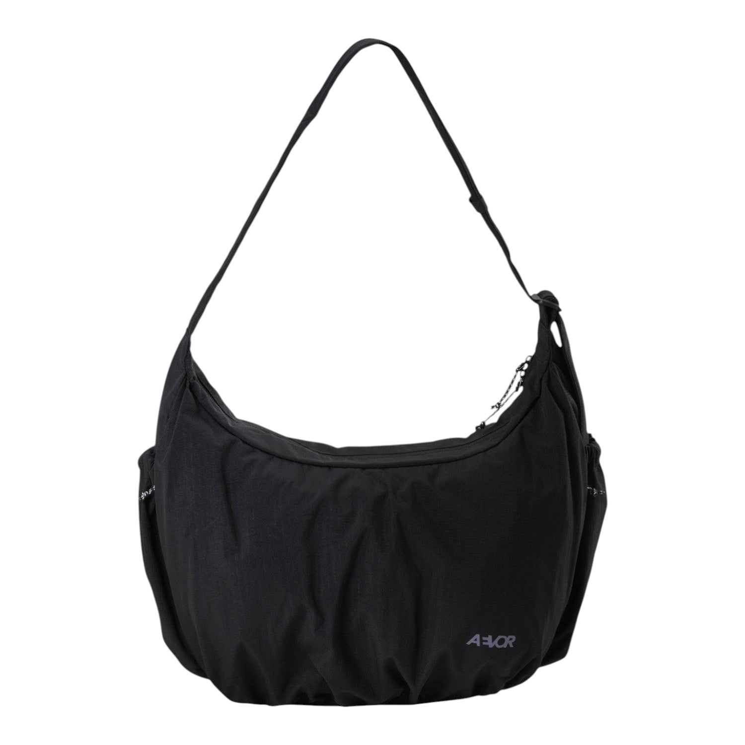 Lieblingstasche black slouchy shoulder bag with a crescent shape and adjustable strap