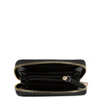 Lieblingstasche black zip around wallet Clio Re with gold hardware and multiple interior compartments.