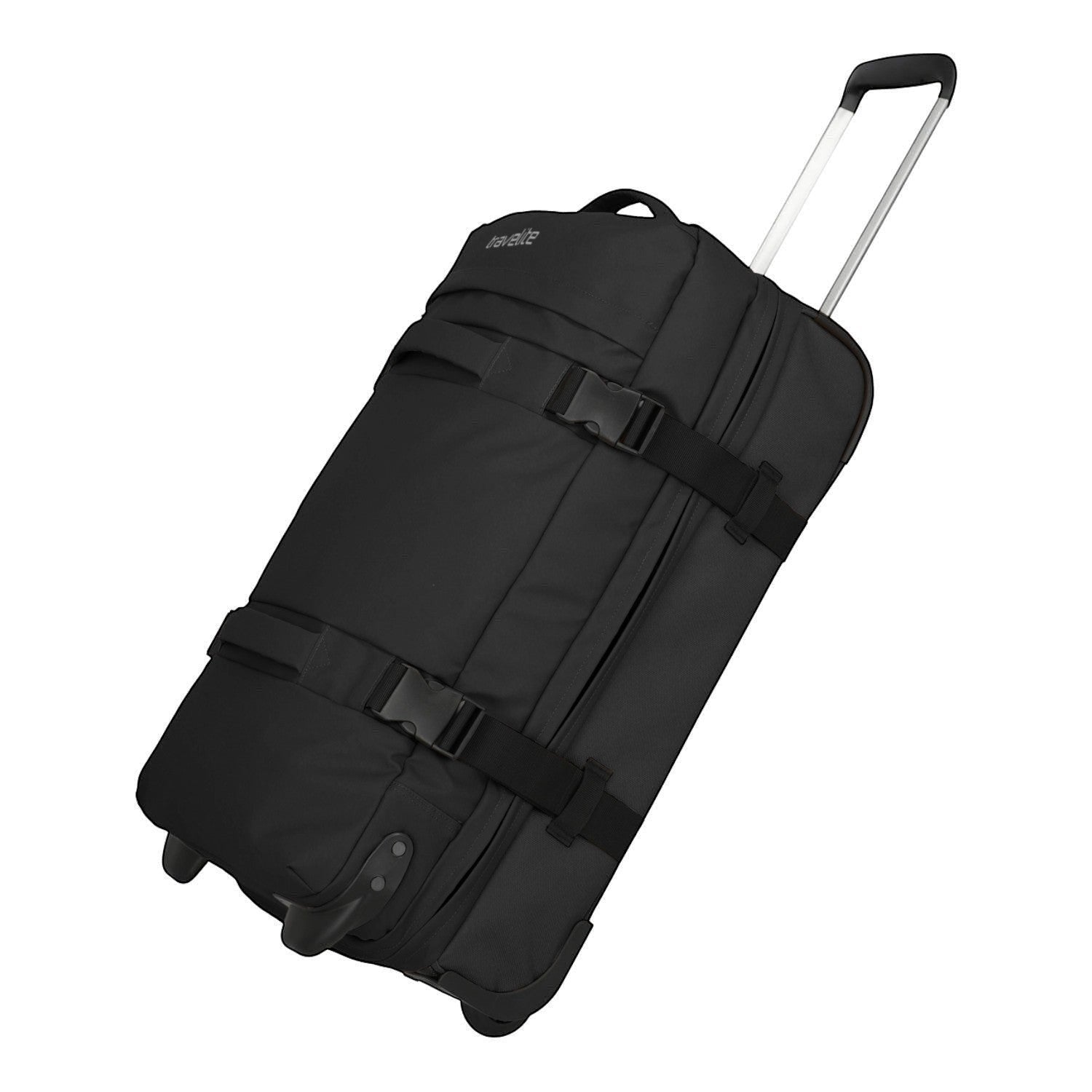 Lieblingstasche BOLONIA M black rolling travel bag with telescopic handle and compression straps.