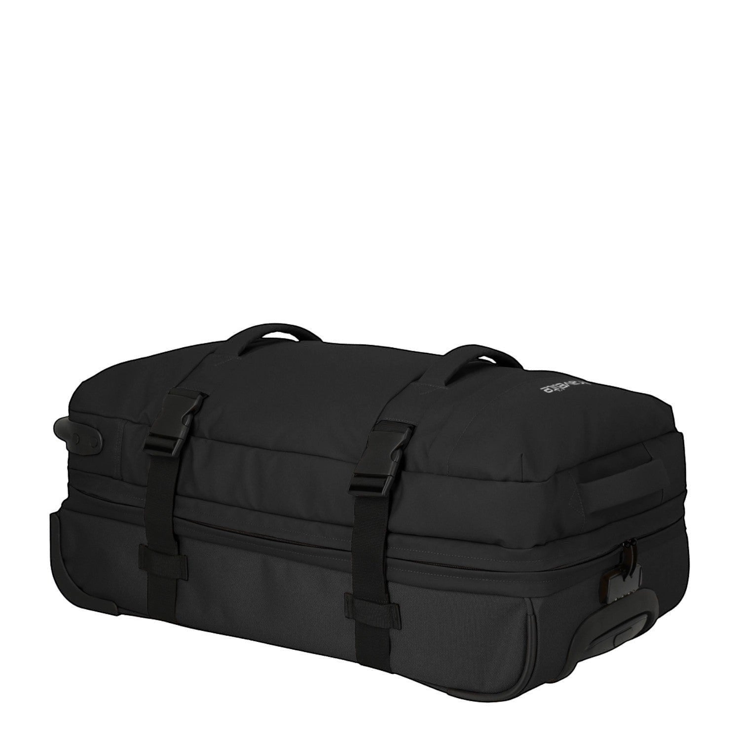 Lieblingstasche BOLONIA M black rolling travel bag with compression straps and textured base.