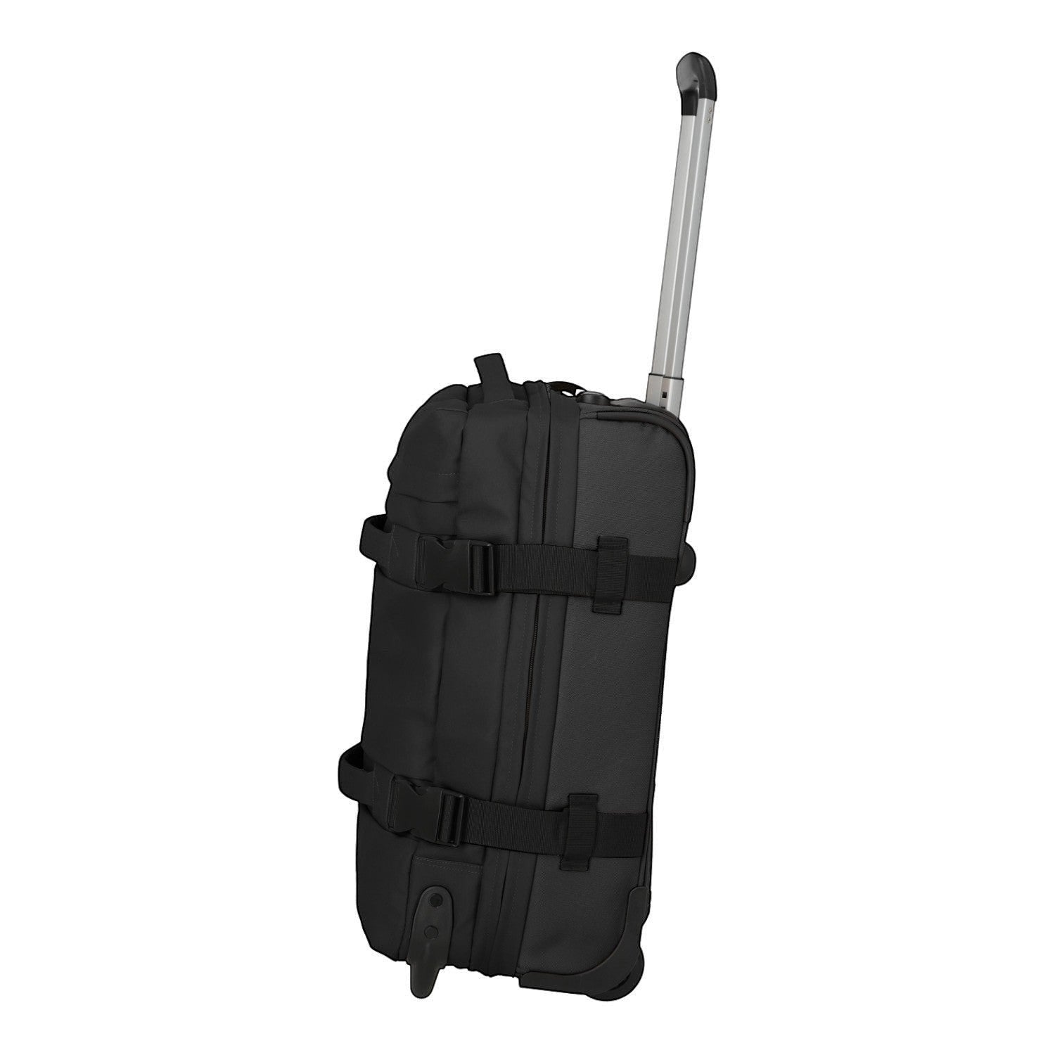 Lieblingstasche BOLONIA black fabric small rolling travel bag with extendable handle and compression straps.