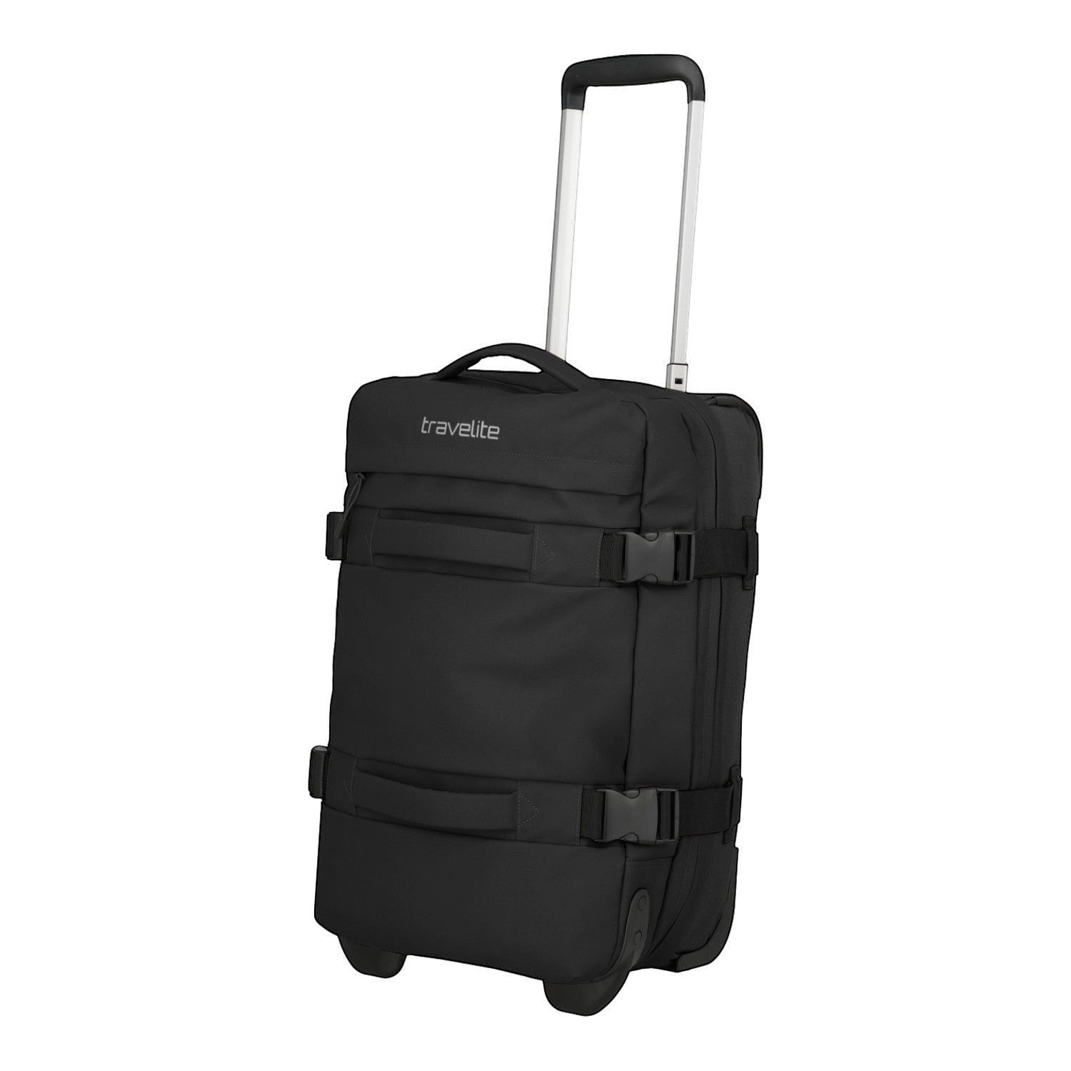 Lieblingstasche BOLONIA S black wheeled travel bag with telescopic handle and compression straps.