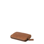 Lieblingstasche Brice brown leather wallet with a zip-around closure and embossed logo on a white background