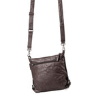 Lieblingstasche Mrs. Raisin Cookie dark brown leather crossbody bag with adjustable strap and back zipper pocket