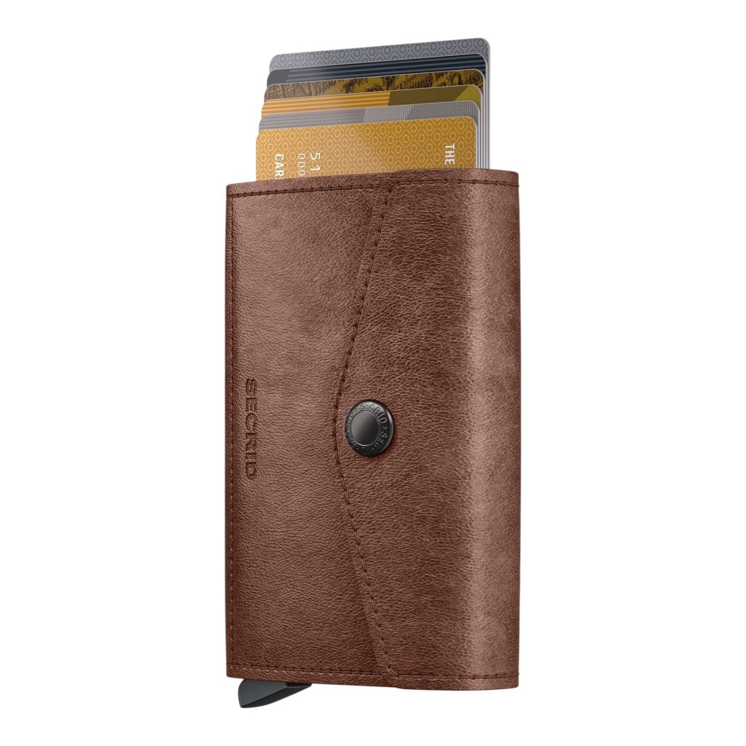 Lieblingstasche Envelope Vintage brown leather card protector wallet with snap button closure and card slots