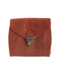 Lieblingstasche brown leather fold wallet with metal clasp closure.