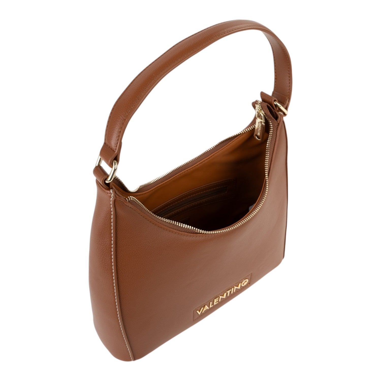 Lieblingstasche Aury Re brown leather hobo bag with zip closure and gold-tone logo.