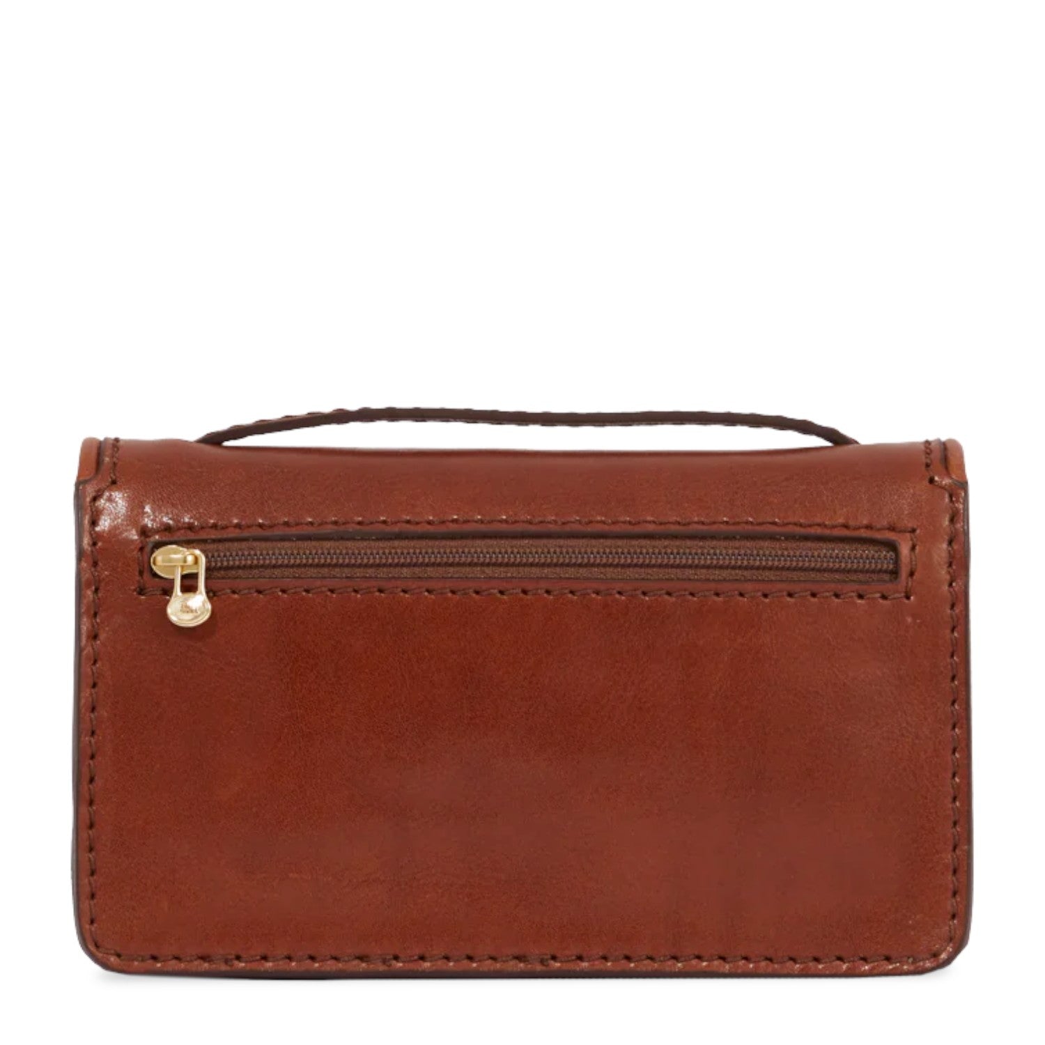 Lieblingstasche brown leather mini crossbody bag with zip pocket and top handle