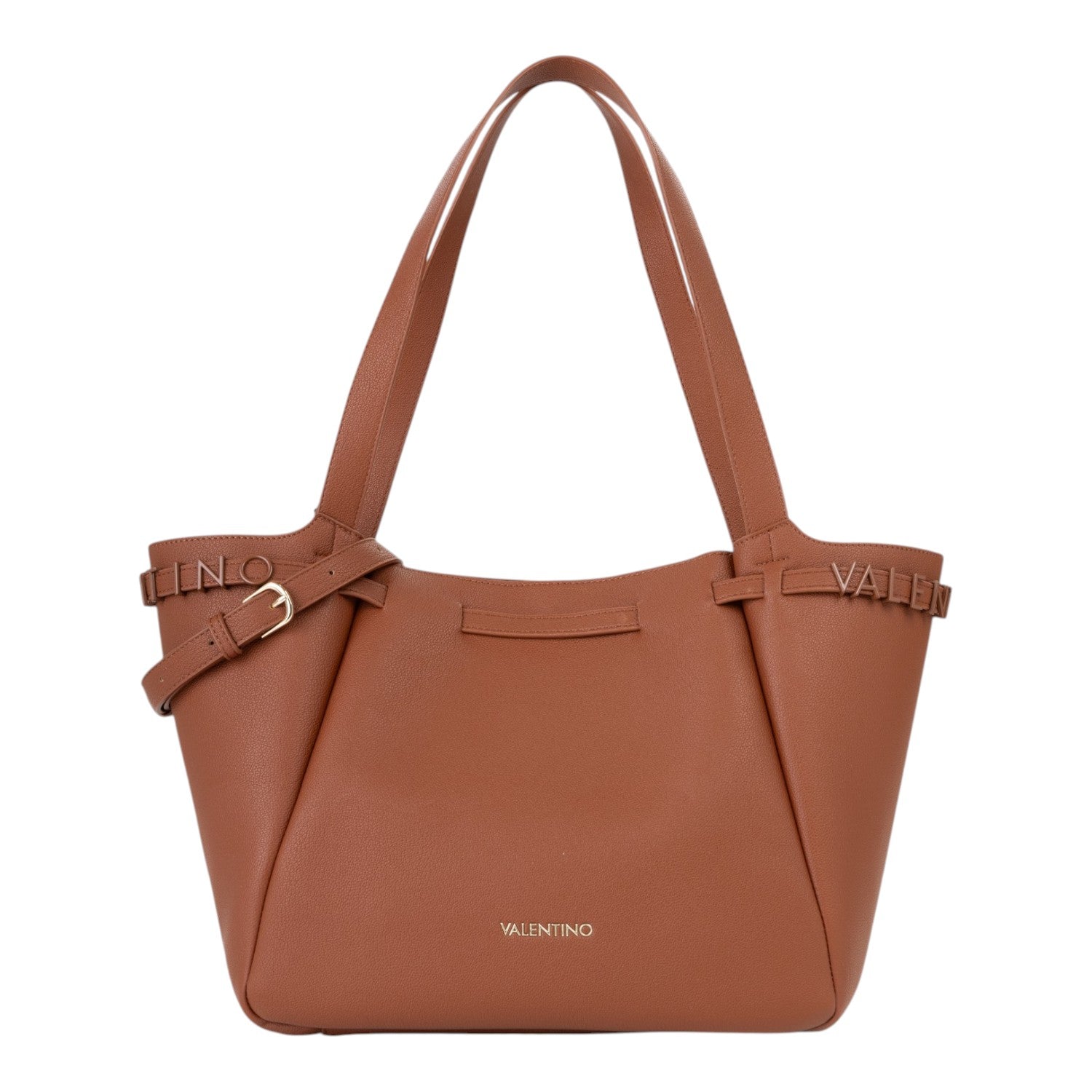 Lieblingstasche brown pebbled leather tote bag with gold hardware and embossed logo