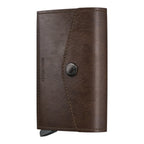 Lieblingstasche brown vintage leather envelope wallet with a snap button closure and card mechanism
