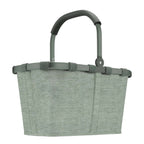 Lieblingstasche Carrybag shopping basket in sage green with a soft-grip aluminium handle and foldable design.