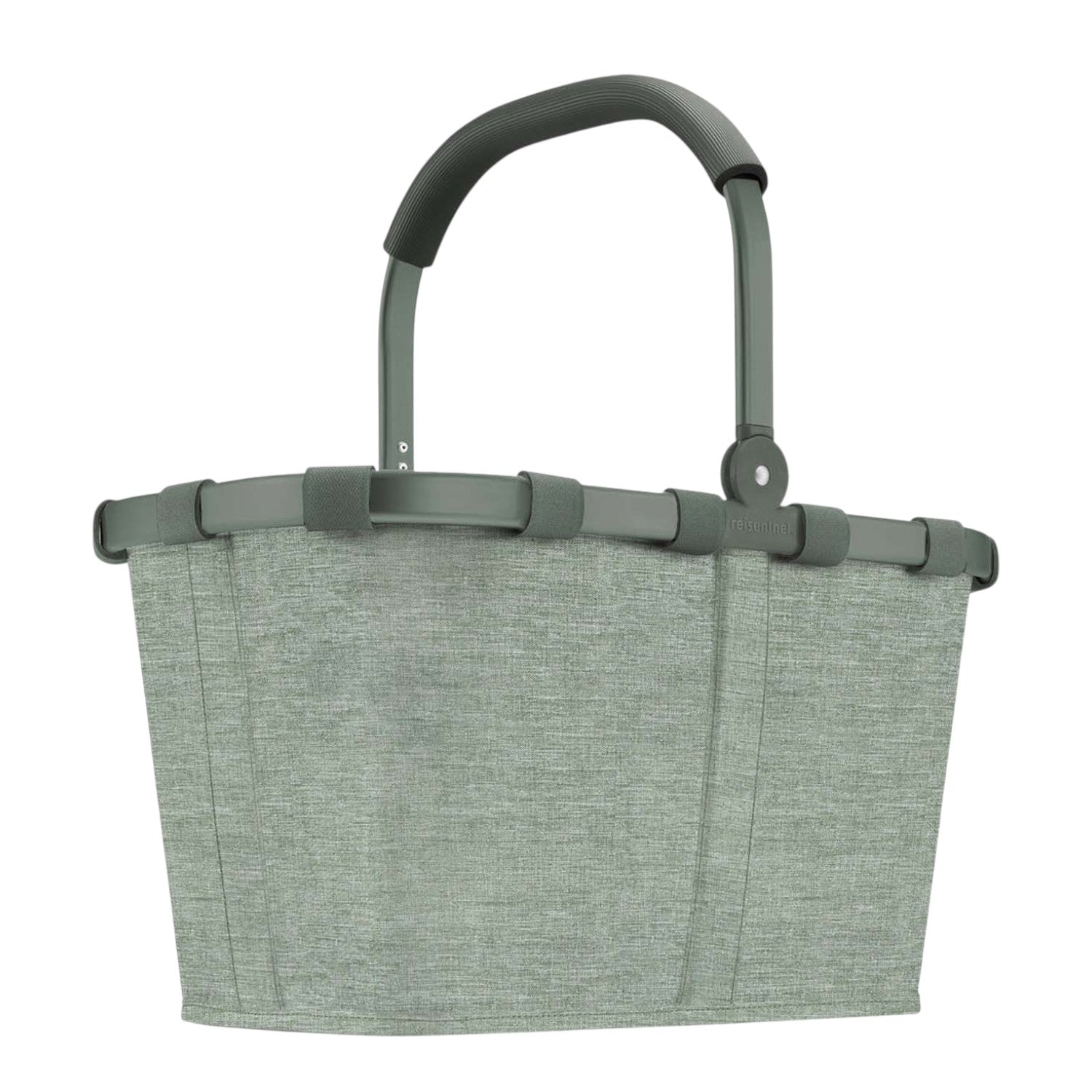 Lieblingstasche Carrybag shopping basket in sage green with a soft-grip aluminium handle and foldable design.