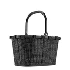 Lieblingstasche Carrybag XS shopping basket in black with a textured weave and sturdy black handle.